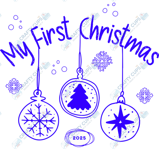 My First Christmas 2025 DTF Transfer Print – Baby’s First Christmas Design – Multiple Sizes & Colours – Ready to Press
