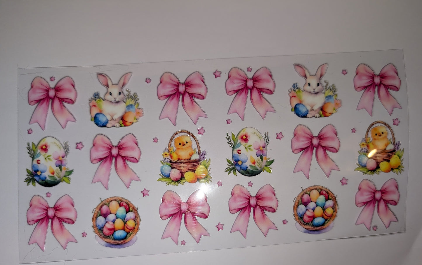 16oz Easter Double-Sided UV DTF Wrap | Bunny Spring Tumbler Decal | Glass Can Transfer 2