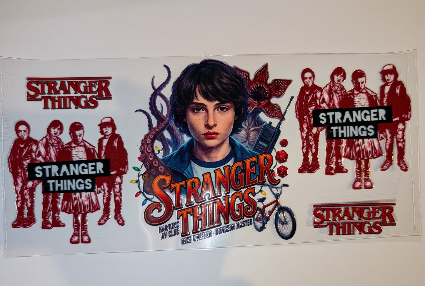 16oz Stranger Things Inspired Double-Sided UV DTF Wrap | Retro Tumbler Decal | Glass Can Transfer