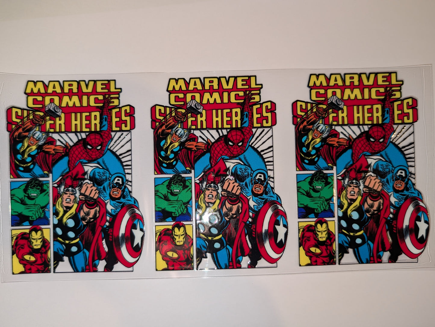 16oz Comic Superhero Double-Sided UV DTF Wrap | Comic Style Tumbler Decal | Glass Can Transfer