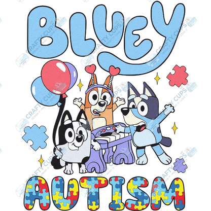 Cartoon Autism Awareness DTF Transfers – Colorful Puzzle Piece Prints for Shirts, Hoodies & Gifts