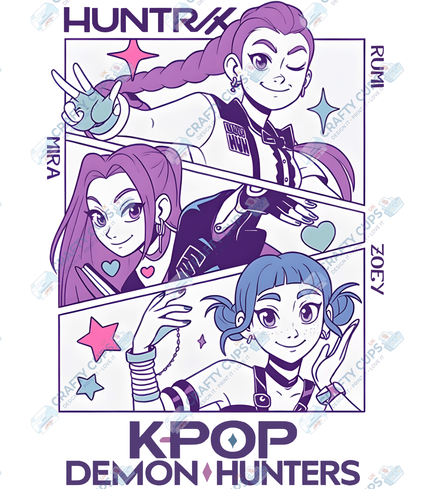 Demon Hunters DTF Transfer – Various Designs & Sizes, Heat Press Ready