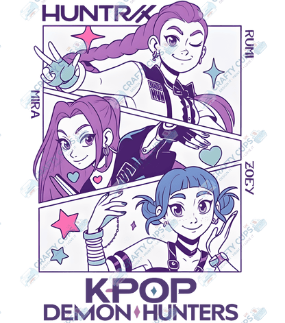 Demon Hunters DTF Transfer – Various Designs & Sizes, Heat Press Ready