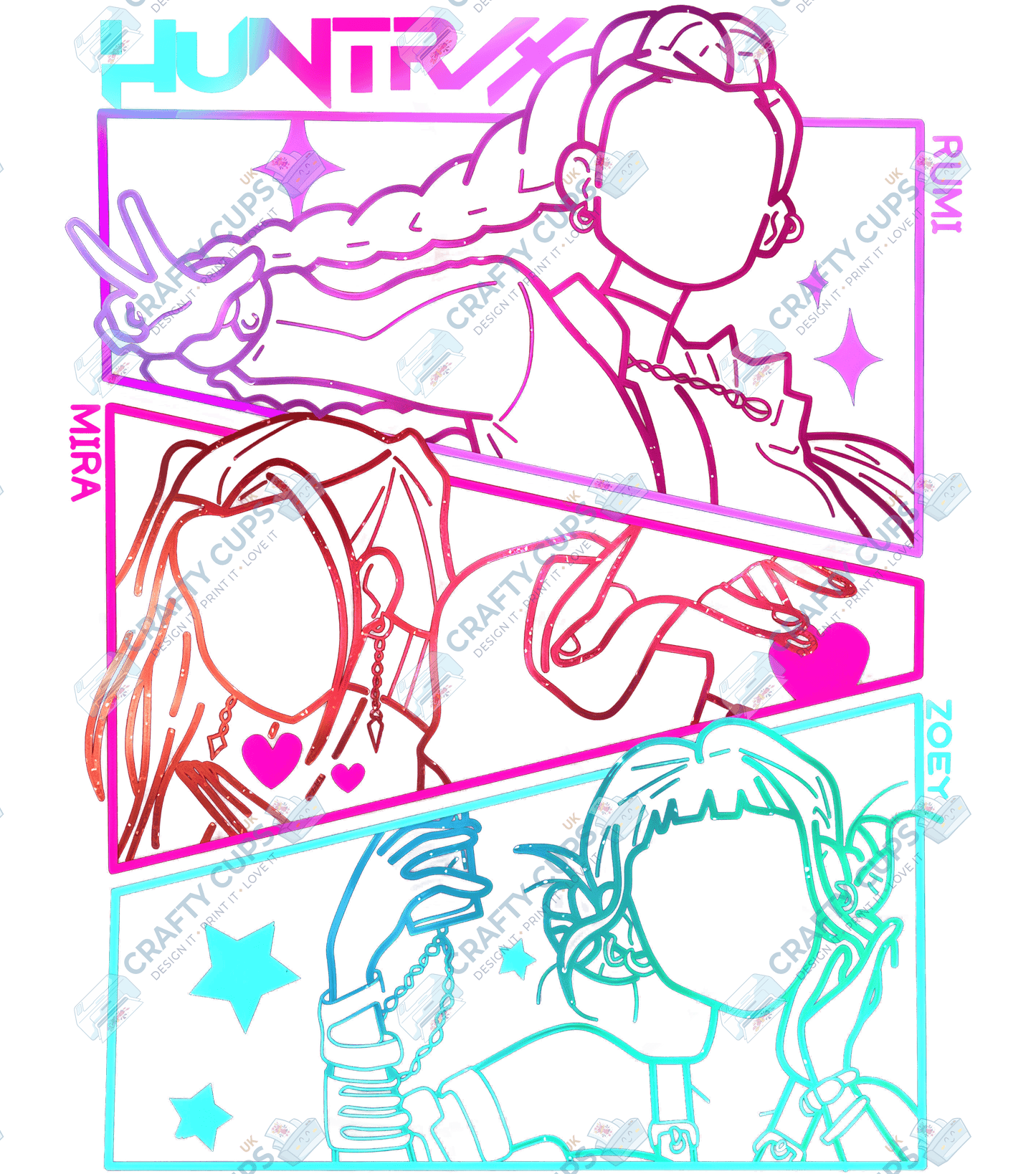 Demon Hunters DTF Transfer – Various Designs & Sizes, Heat Press Ready