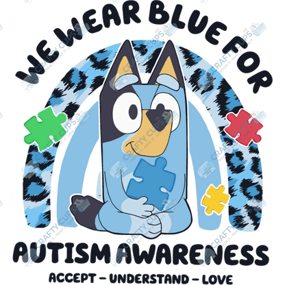 Cartoon Autism Awareness DTF Transfers – Colorful Puzzle Piece Prints for Shirts, Hoodies & Gifts