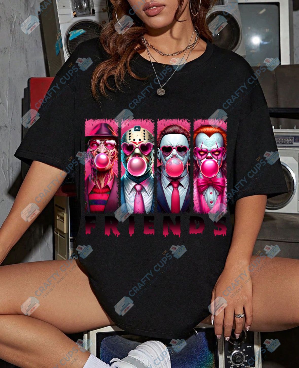 Pink Horror DTF Designs – Horror Merch Prints, Gothic DTF Transfers & Dark Apparel Art