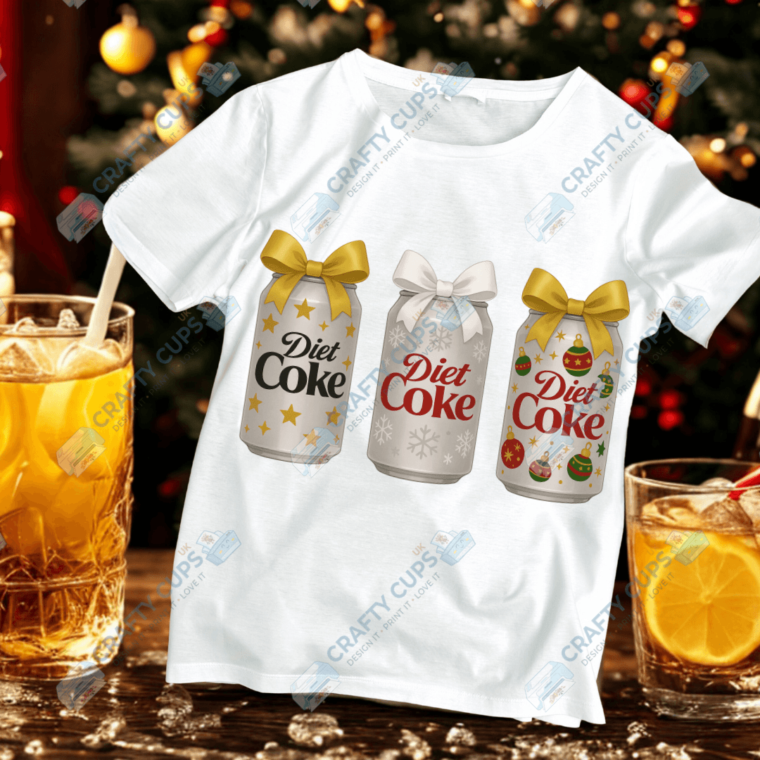 Christmas Soft Drink Can DTF Transfer – Festive Soda Design for Holiday Apparel