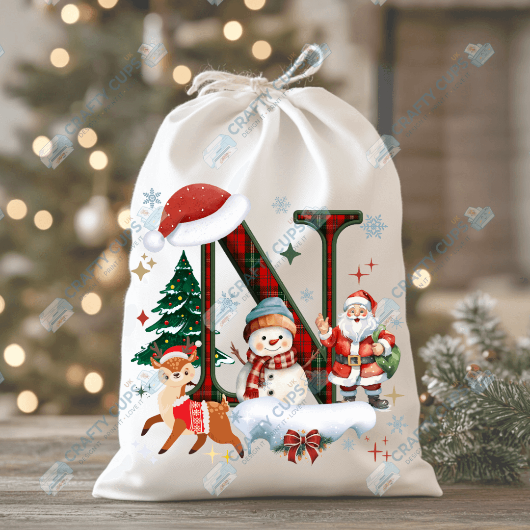 Christmas Alphabet DTF Transfers | A–Z Festive Letter Designs | Various Sizes | Ready to Press | Holiday Shirt Prints