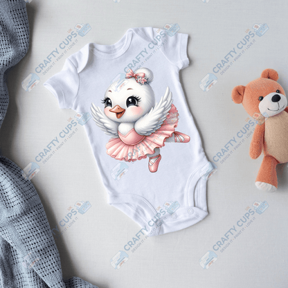 Ballerina Swan DTF Transfers – Elegant Dance Designs for Kids (4"–10")