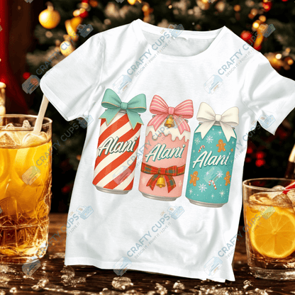 Christmas Soft Drink Can DTF Transfer – Festive Soda Design for Holiday Apparel