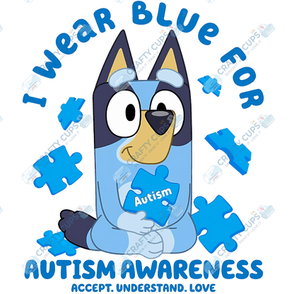 Cartoon Autism Awareness DTF Transfers – Colorful Puzzle Piece Prints for Shirts, Hoodies & Gifts
