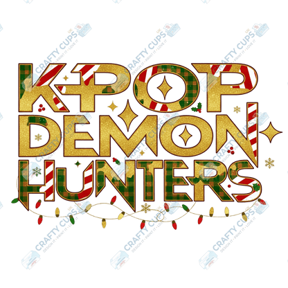 Christmas Demon Hunters DTF Transfer – Festive Anime Style, Various Sizes & Designs, Heat Press Ready