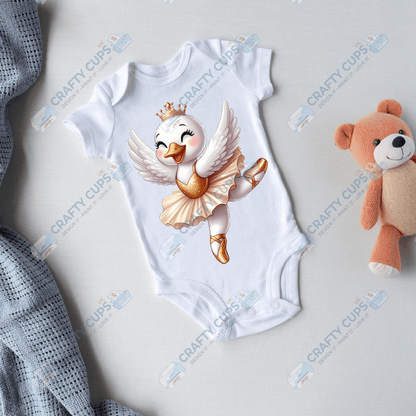 Ballerina Swan DTF Transfers – Elegant Dance Designs for Kids (4"–10")