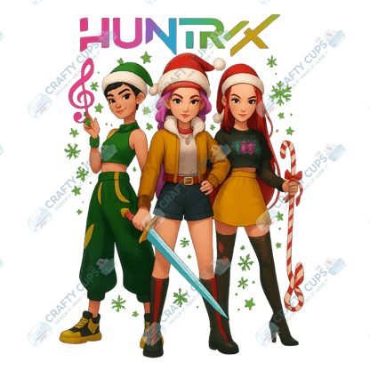Christmas Demon Hunters DTF Transfer – Festive Anime Style, Various Sizes & Designs, Heat Press Ready