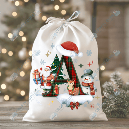 Christmas Alphabet DTF Transfers | A–Z Festive Letter Designs | Various Sizes | Ready to Press | Holiday Shirt Prints