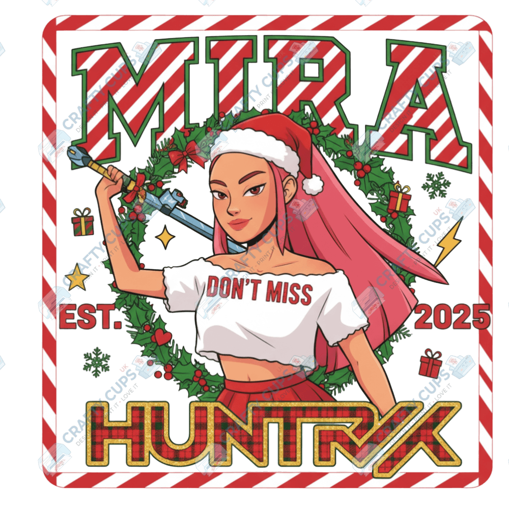 Christmas Demon Hunters DTF Transfer – Festive Anime Style, Various Sizes & Designs, Heat Press Ready