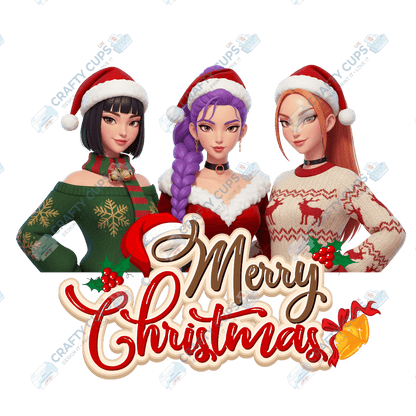 Christmas Demon Hunters DTF Transfer – Festive Anime Style, Various Sizes & Designs, Heat Press Ready