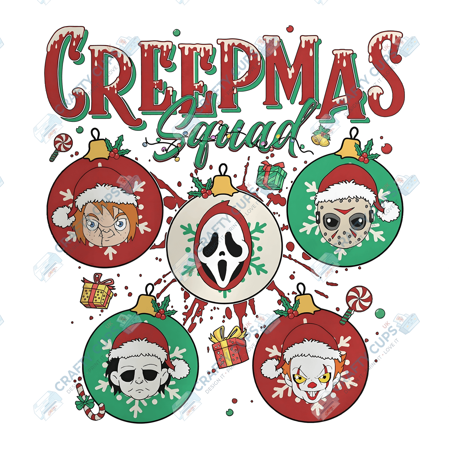 Creepy Christmas DTF Prints – Dark Festive Transfers, Ready to Press