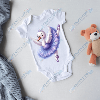 Ballerina Swan DTF Transfers – Elegant Dance Designs for Kids (4"–10")