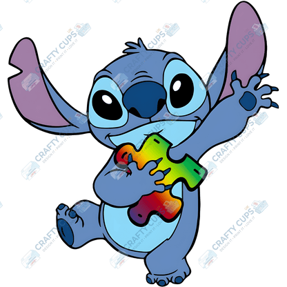 Cartoon Autism Awareness DTF Transfers – Colorful Puzzle Piece Prints for Shirts, Hoodies & Gifts