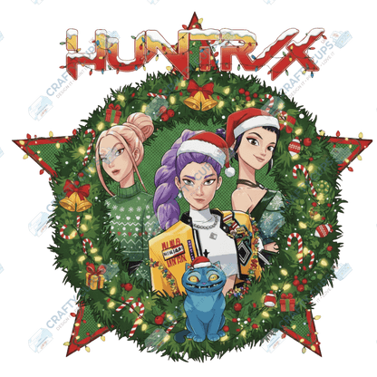 Christmas Demon Hunters DTF Transfer – Festive Anime Style, Various Sizes & Designs, Heat Press Ready