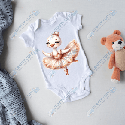 Ballerina Swan DTF Transfers – Elegant Dance Designs for Kids (4"–10")