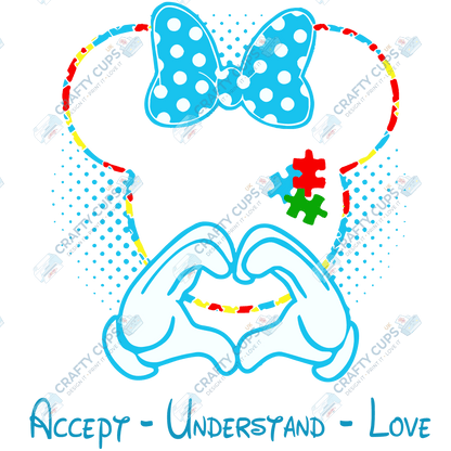 Cartoon Autism Awareness DTF Transfers – Colorful Puzzle Piece Prints for Shirts, Hoodies & Gifts