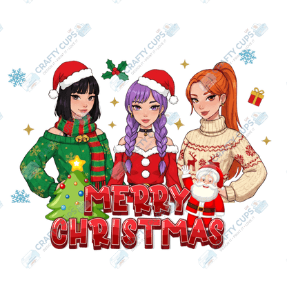 Christmas Demon Hunters DTF Transfer – Festive Anime Style, Various Sizes & Designs, Heat Press Ready
