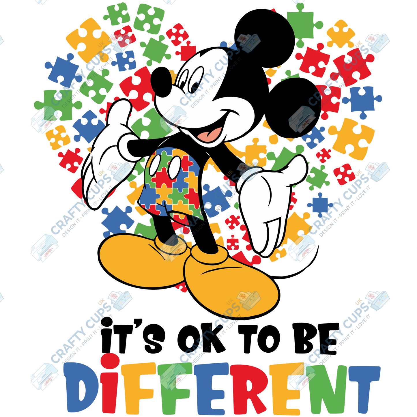 Cartoon Autism Awareness DTF Transfers – Colorful Puzzle Piece Prints for Shirts, Hoodies & Gifts