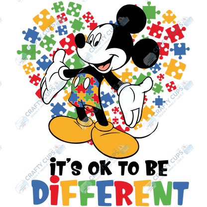 Cartoon Autism Awareness DTF Transfers – Colorful Puzzle Piece Prints for Shirts, Hoodies & Gifts