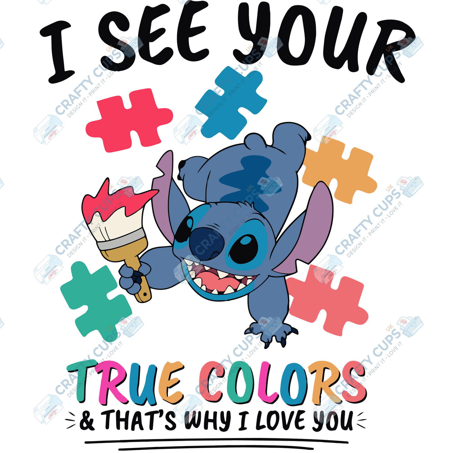 Cartoon Autism Awareness DTF Transfers – Colorful Puzzle Piece Prints for Shirts, Hoodies & Gifts