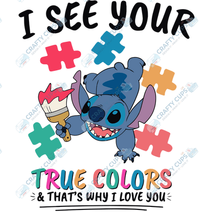 Cartoon Autism Awareness DTF Transfers – Colorful Puzzle Piece Prints for Shirts, Hoodies & Gifts