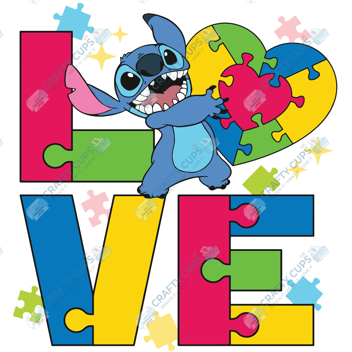 Cartoon Autism Awareness DTF Transfers – Colorful Puzzle Piece Prints for Shirts, Hoodies & Gifts