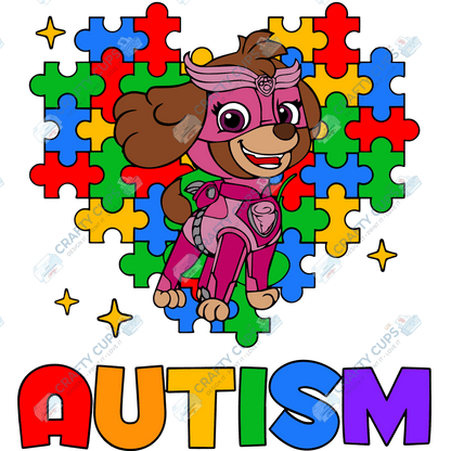 Cartoon Autism Awareness DTF Transfers – Colorful Puzzle Piece Prints for Shirts, Hoodies & Gifts