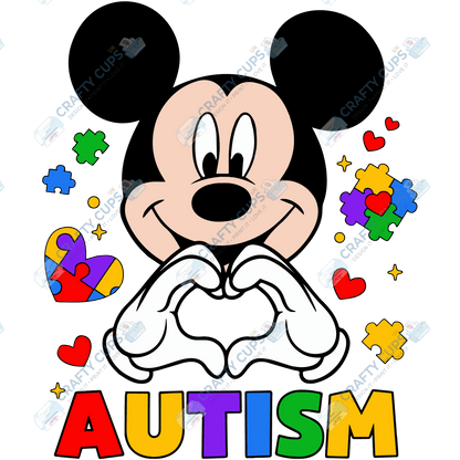 Cartoon Autism Awareness DTF Transfers – Colorful Puzzle Piece Prints for Shirts, Hoodies & Gifts