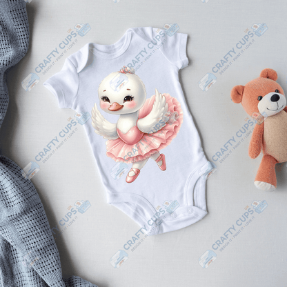 Ballerina Swan DTF Transfers – Elegant Dance Designs for Kids (4"–10")
