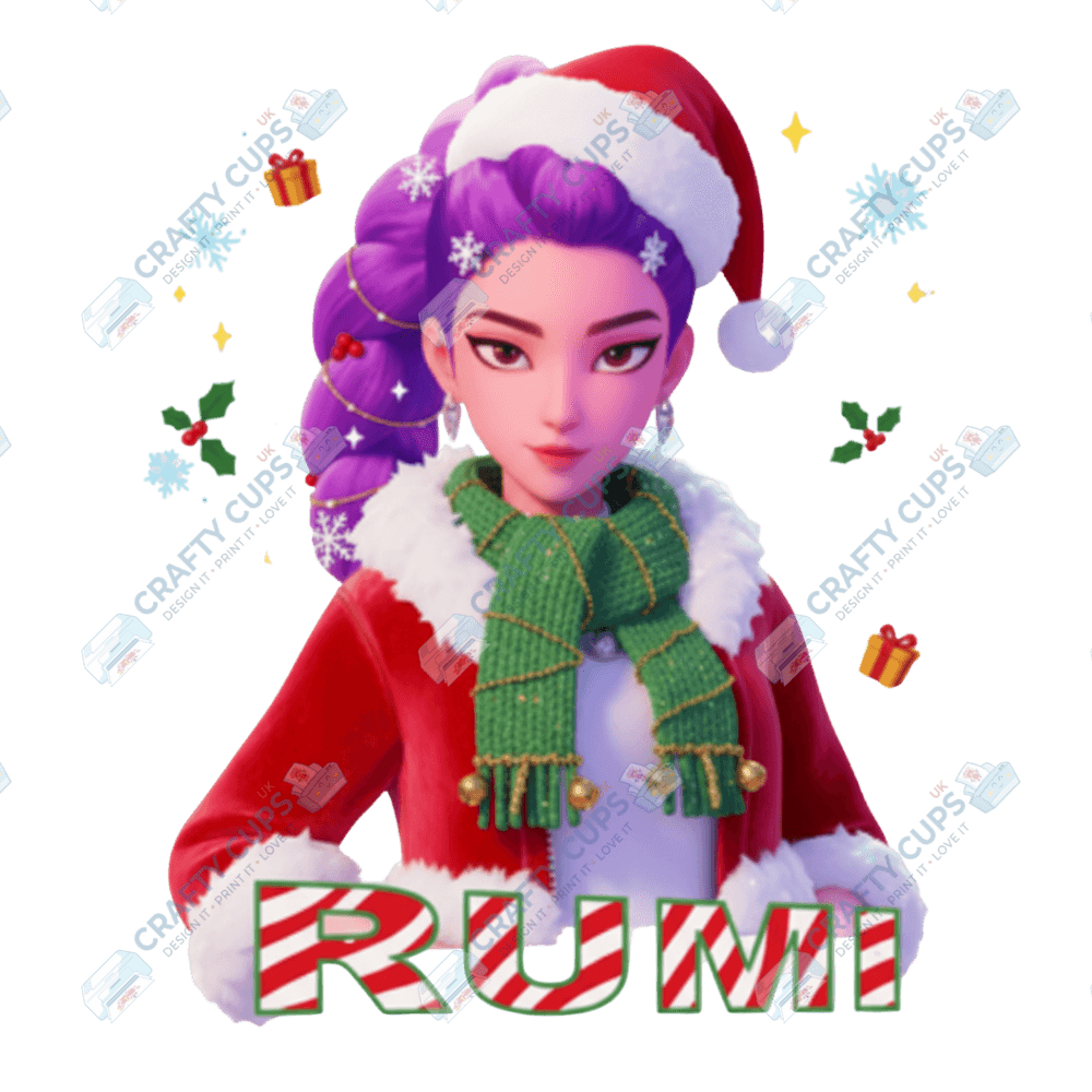 Christmas Demon Hunters DTF Transfer – Festive Anime Style, Various Sizes & Designs, Heat Press Ready