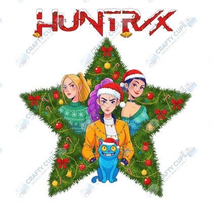 Christmas Demon Hunters DTF Transfer – Festive Anime Style, Various Sizes & Designs, Heat Press Ready