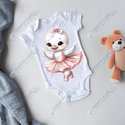 Ballerina Swan DTF Transfers – Elegant Dance Designs for Kids (4"–10")