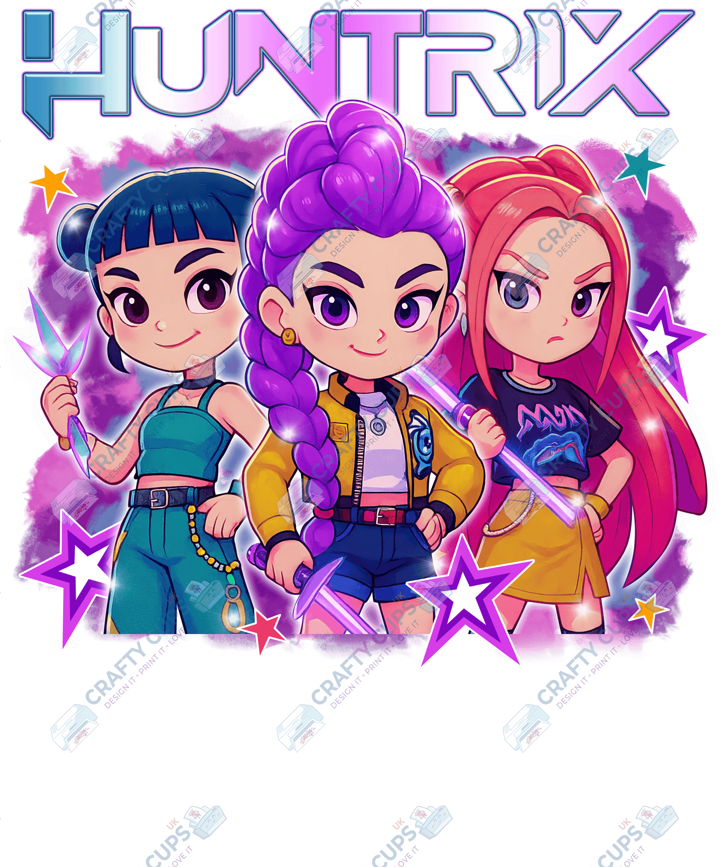 Demon Hunters DTF Transfer – Various Designs & Sizes, Heat Press Ready