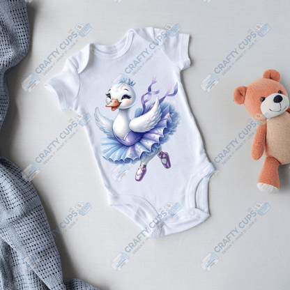 Ballerina Swan DTF Transfers – Elegant Dance Designs for Kids (4"–10")