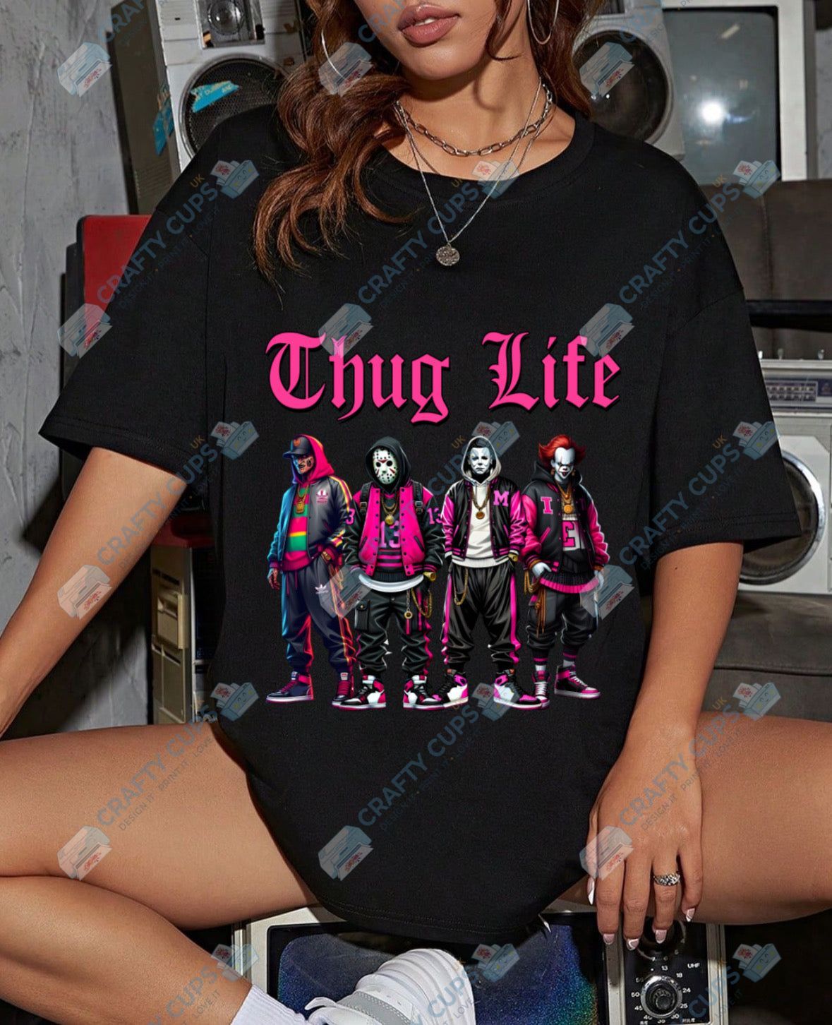 Pink Horror DTF Designs – Horror Merch Prints, Gothic DTF Transfers & Dark Apparel Art