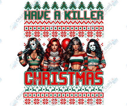 Creepy Christmas DTF Prints – Dark Festive Transfers, Ready to Press