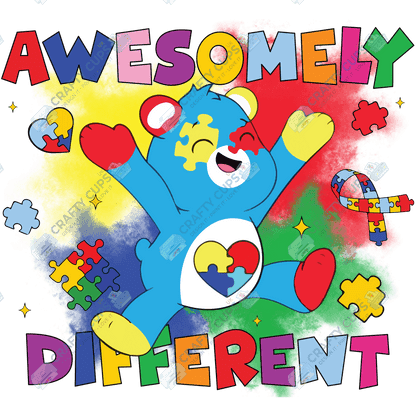 Cartoon Autism Awareness DTF Transfers – Colorful Puzzle Piece Prints for Shirts, Hoodies & Gifts