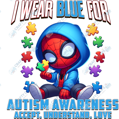 Cartoon Autism Awareness DTF Transfers – Colorful Puzzle Piece Prints for Shirts, Hoodies & Gifts