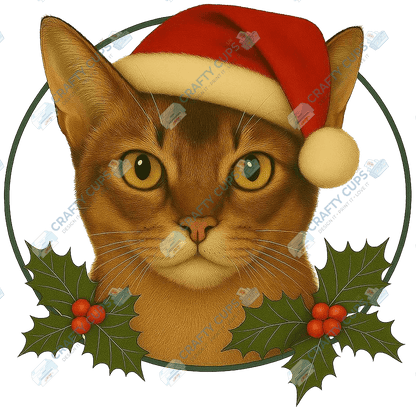 Christmas Cat DTF Transfer – Festive Holiday Design, Various Sizes