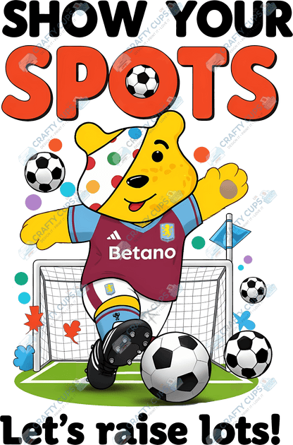 Children in Need Football DTF Transfers – Pudsey Bear Designs (4"–10")