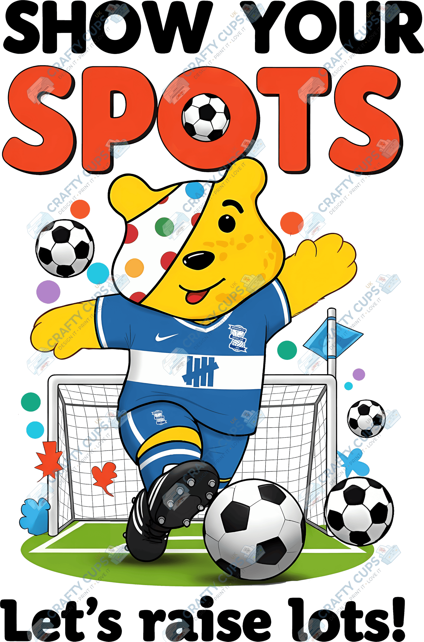 Children in Need Football DTF Transfers – Pudsey Bear Designs (4"–10")