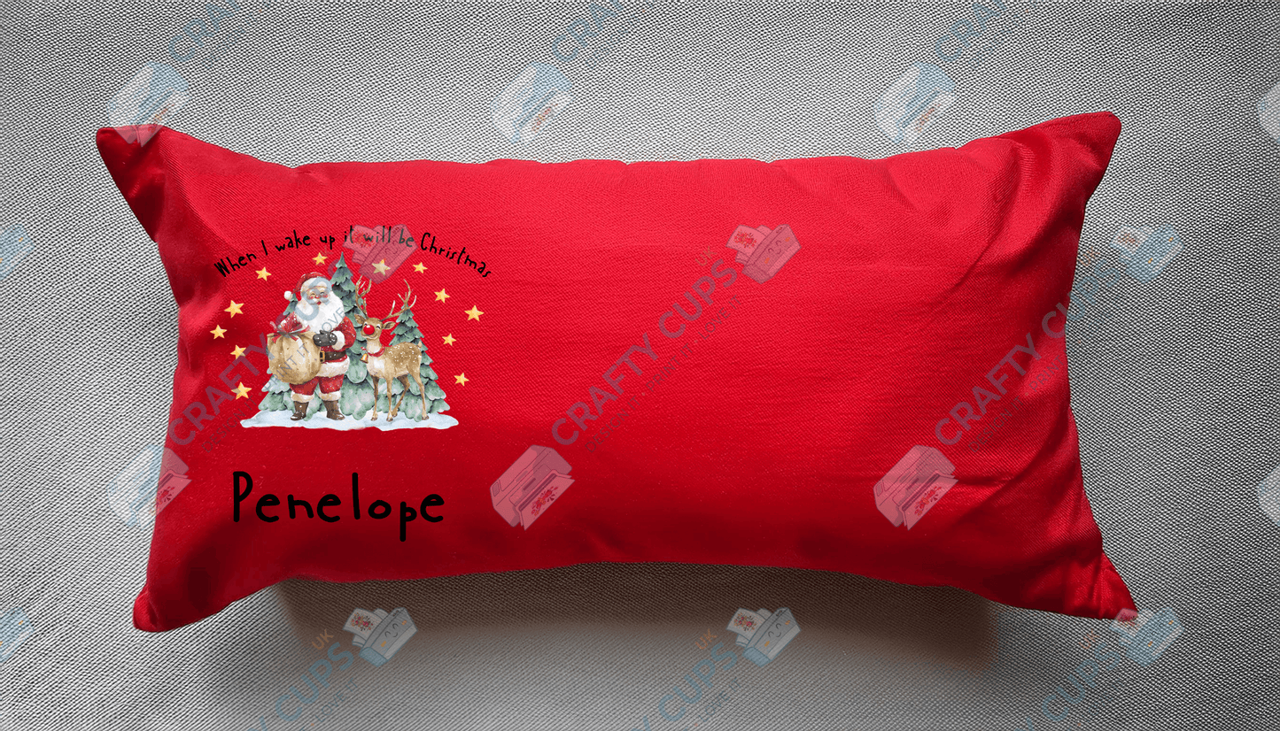 Christmas Cushion Cover 8-Inch DTF Print Only – Optional Personalised Name (Extra Cost)