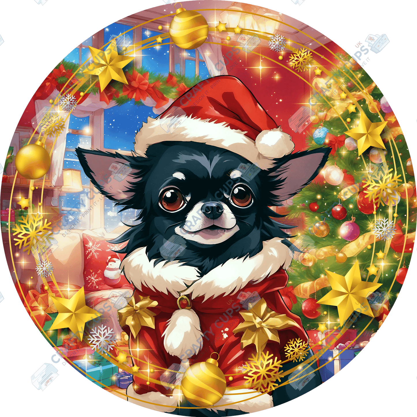 Christmas Dog Breeds DTF Transfer – Exclusive Secret Sub Design | Various Sizes – Crafty Cups UK